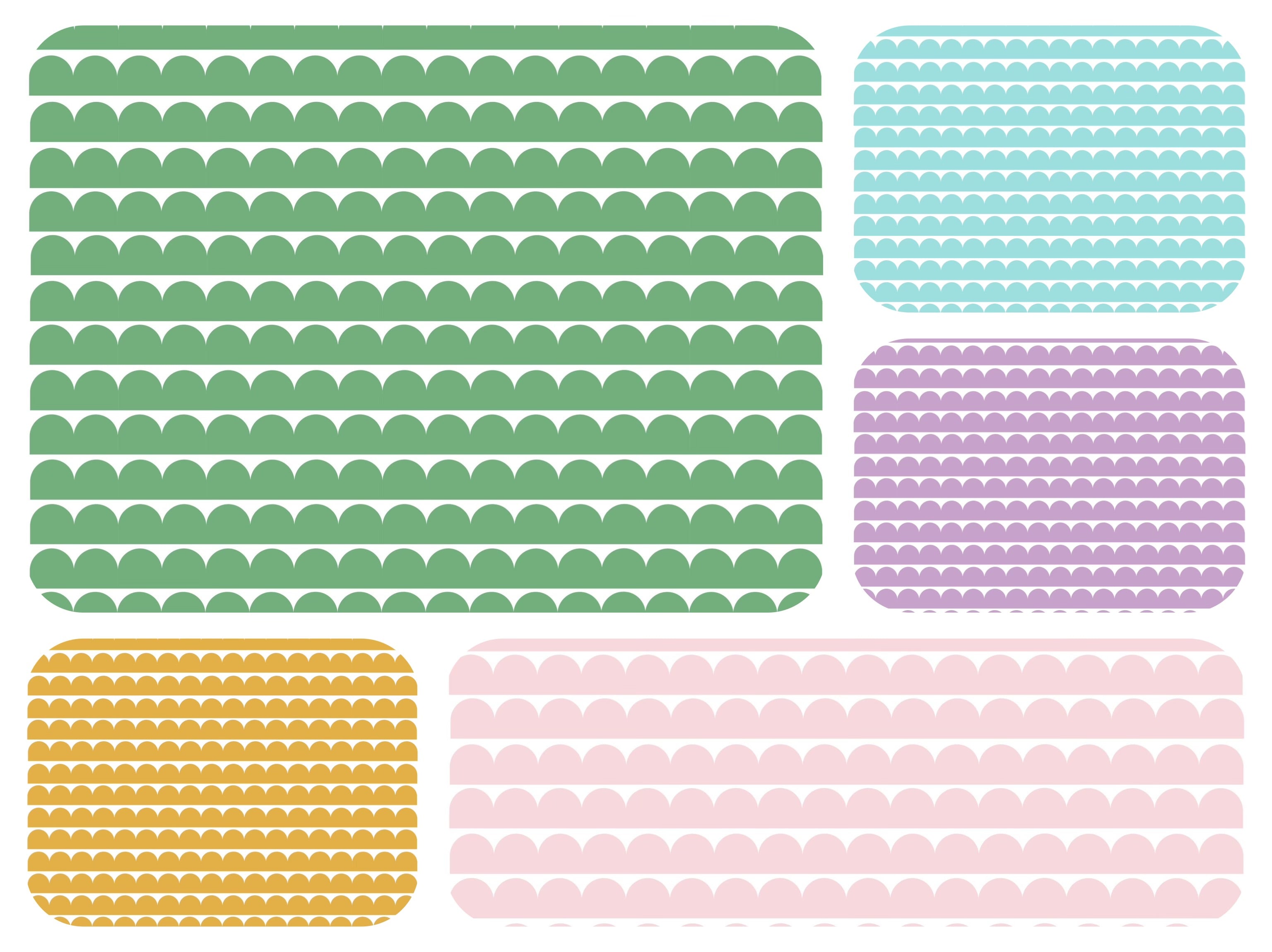 Decals Scalloped Border - All Colours - Single Borders & Bulk Packs