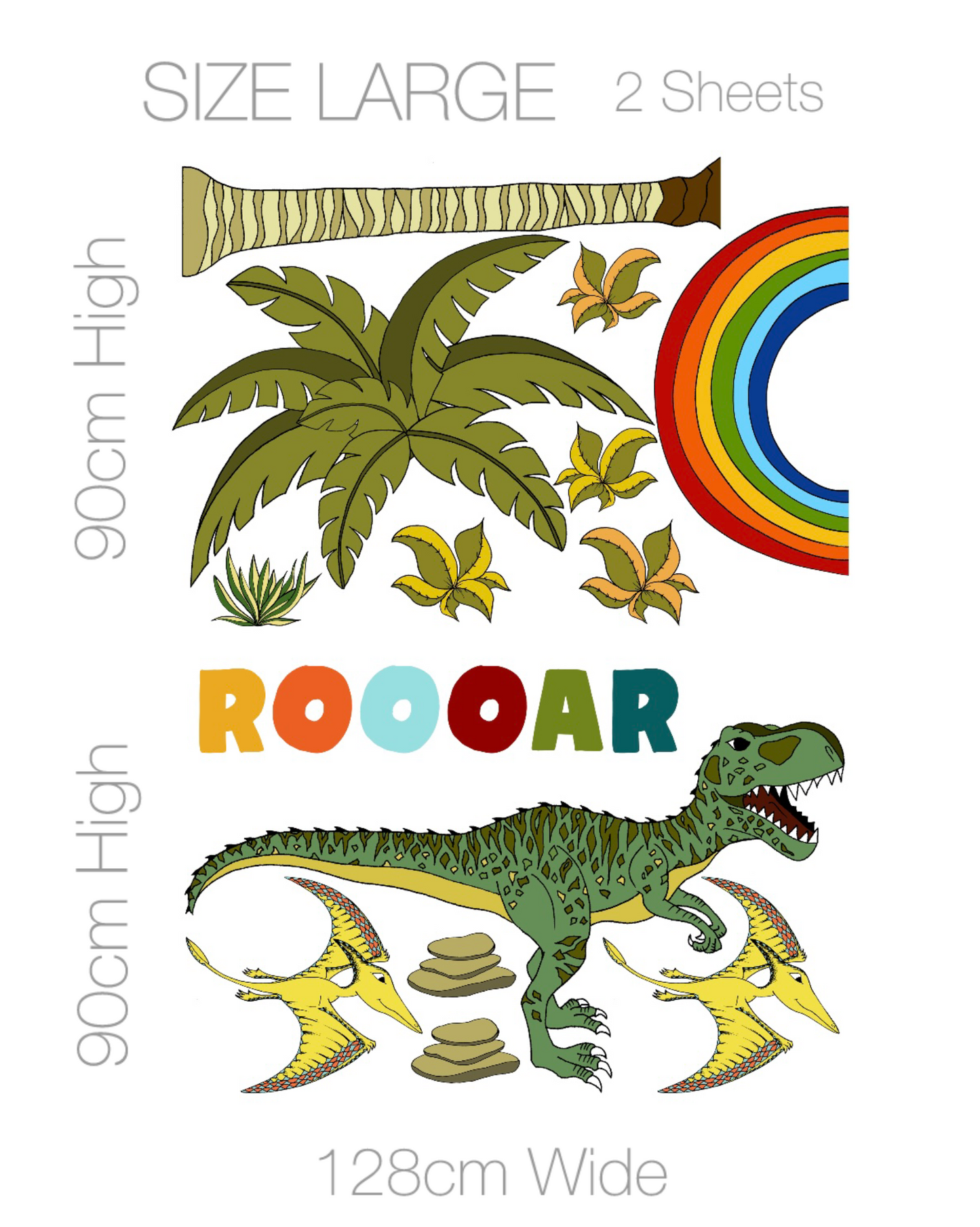 Decal Jungle Giganotosaurus Roar Rainbow Pack