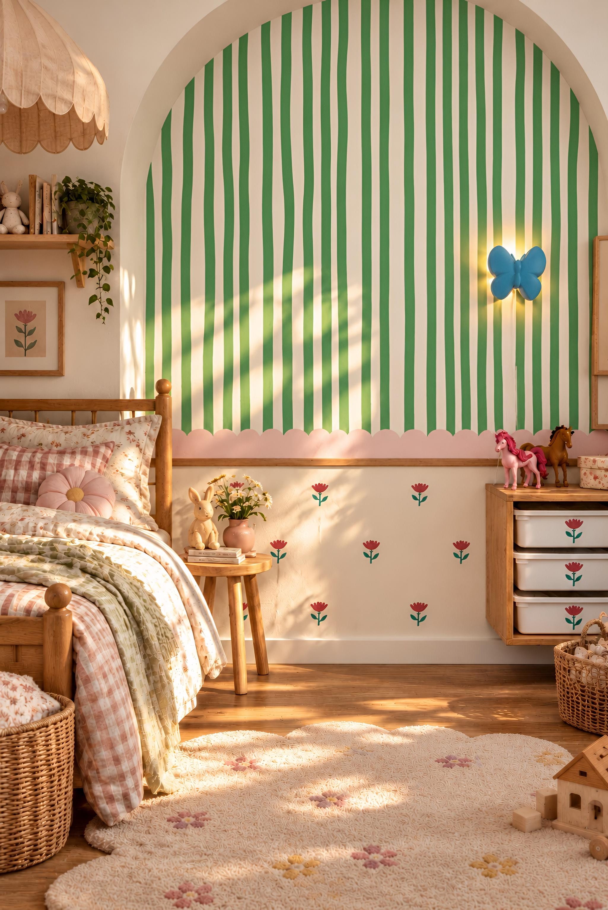 Decals - Hand Painted Stripes - Apple Green