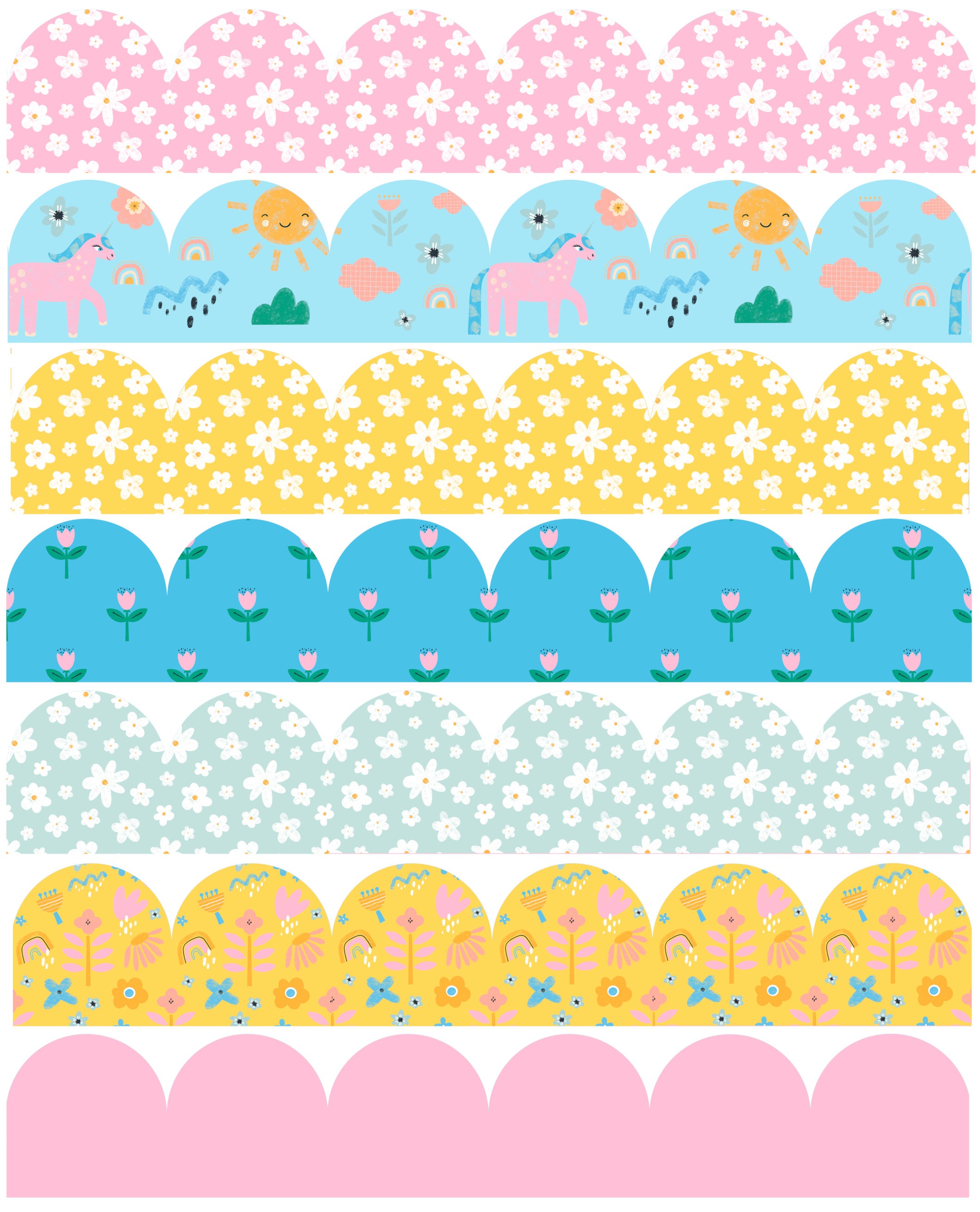 Decals Hello Pretty! Patterned Scalloped Border Decals