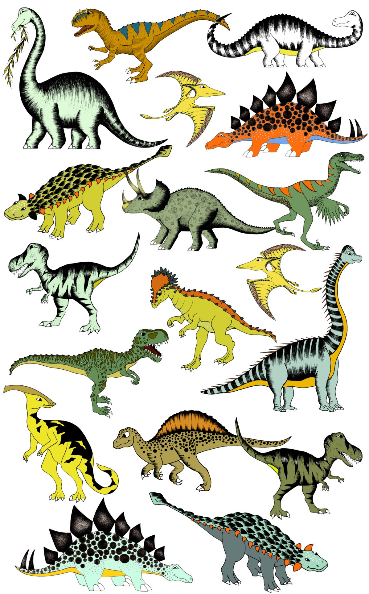 Decals - Dinosaur Mini's - 18 Pack