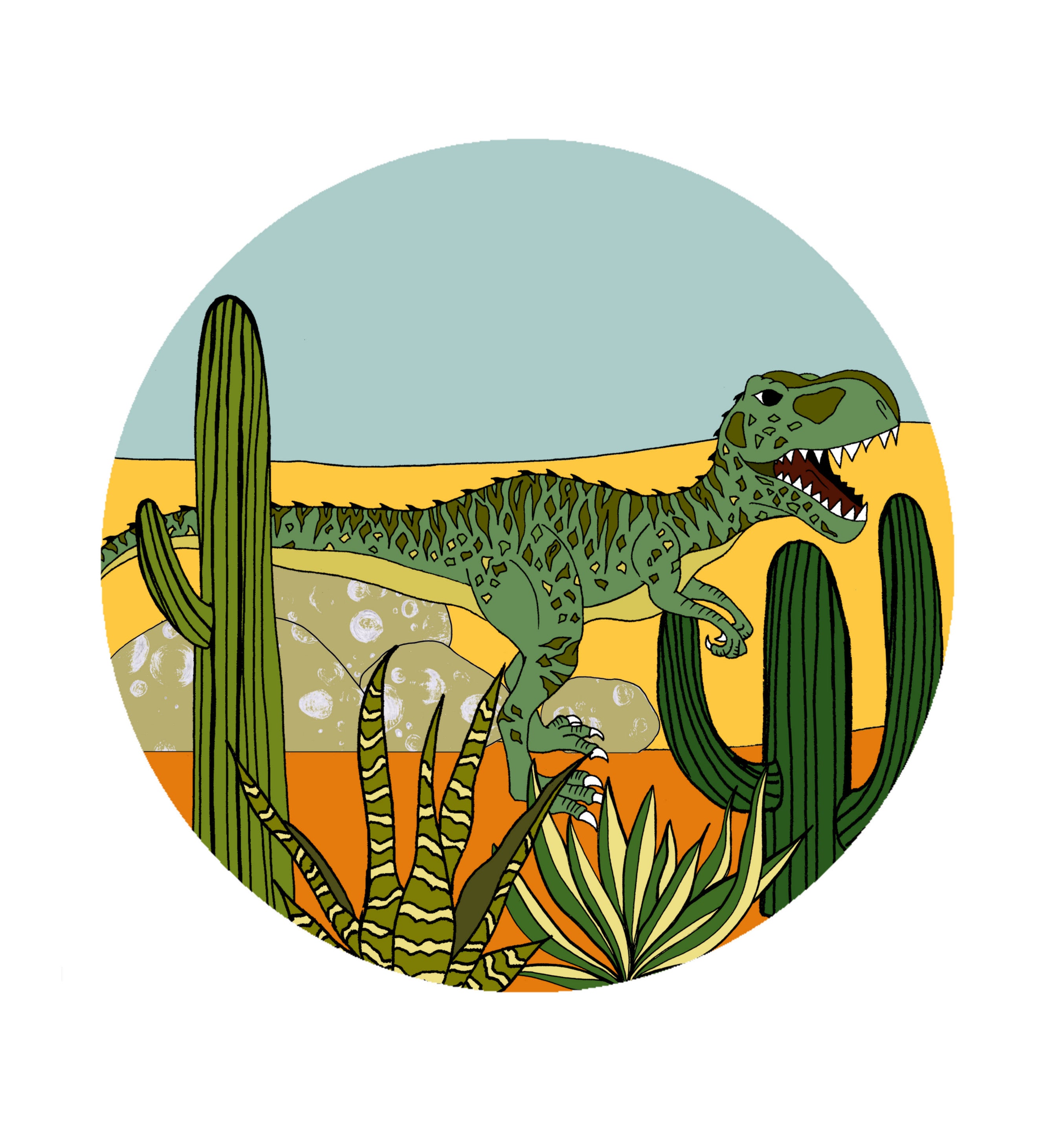 Decal Rounds - IN THE DESERT GIGANOTOSAURUS
