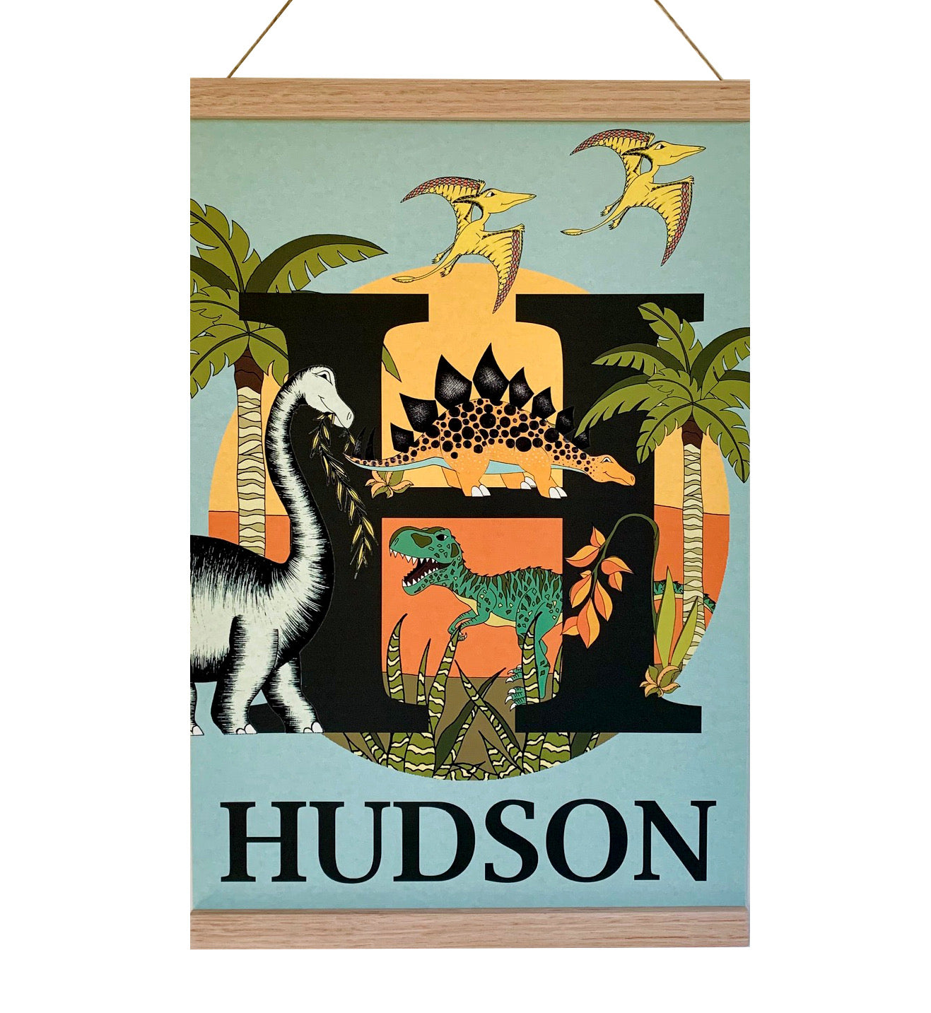 Art Hanger - Personalised Dinosaur Collage