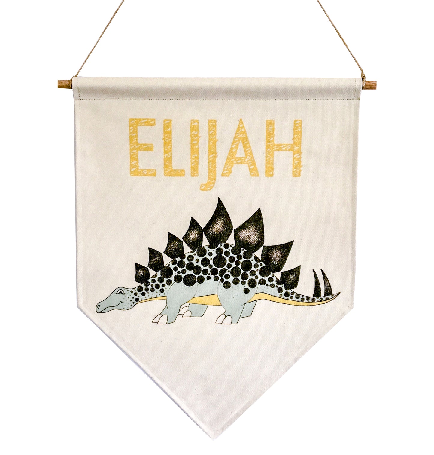 Personalised Dinosaur Name Banner - Stegosaurus - Aqua