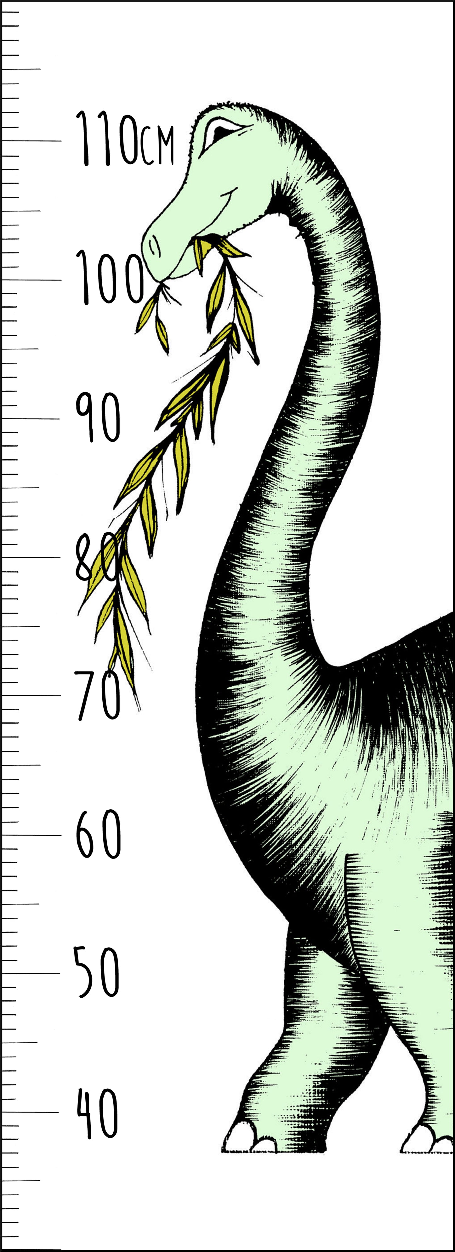 Dinosaur Growth Chart / Brontosaurus / Mint