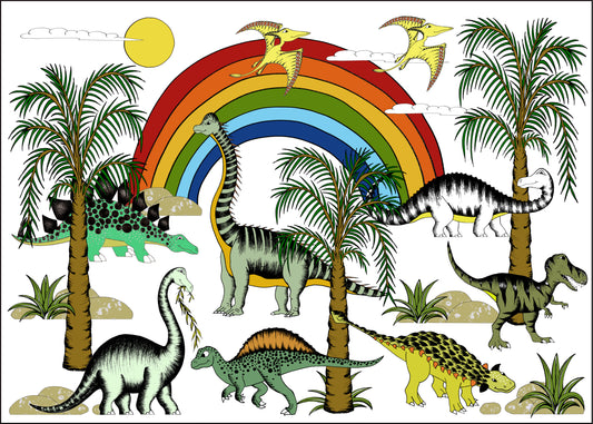 Poster - Rainbow Dinosaur Dreaming