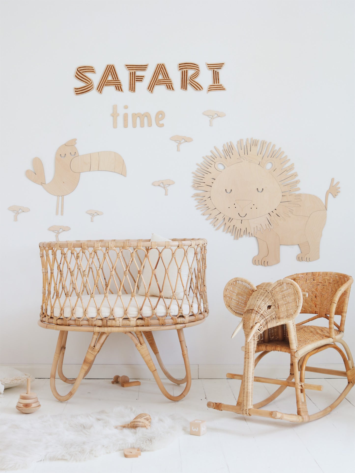 Wooden Safari Origami Wall Decoration - Lion