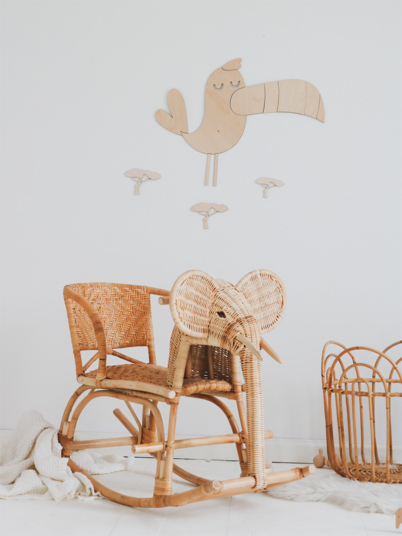 Wooden Safari Origami Wall Decoration - Toucan