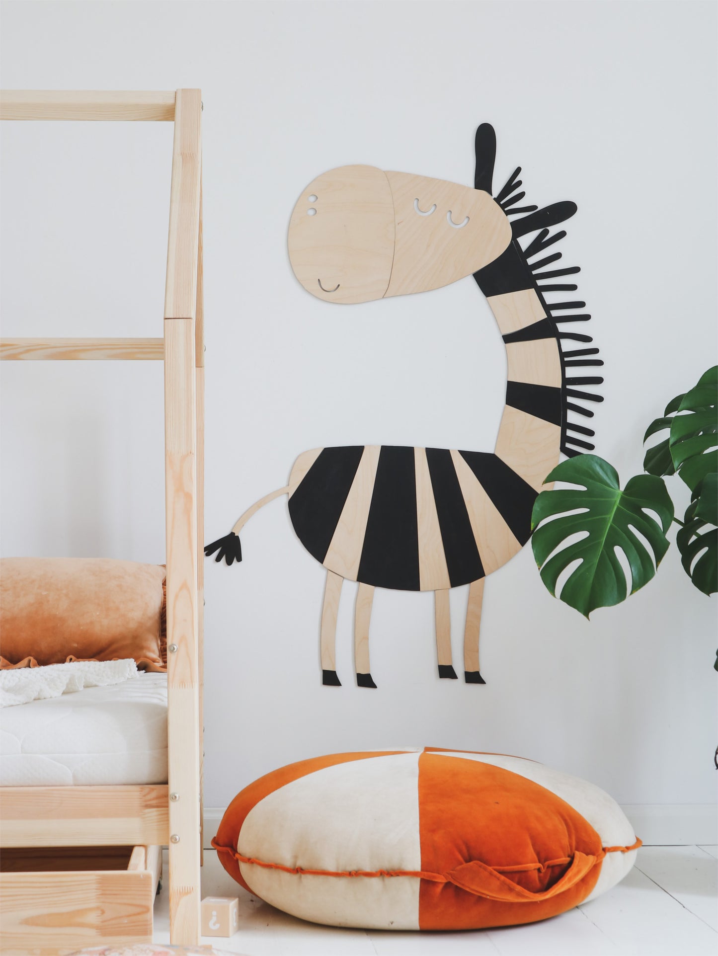 Wooden Safari Origami Wall Decoration - Zebra