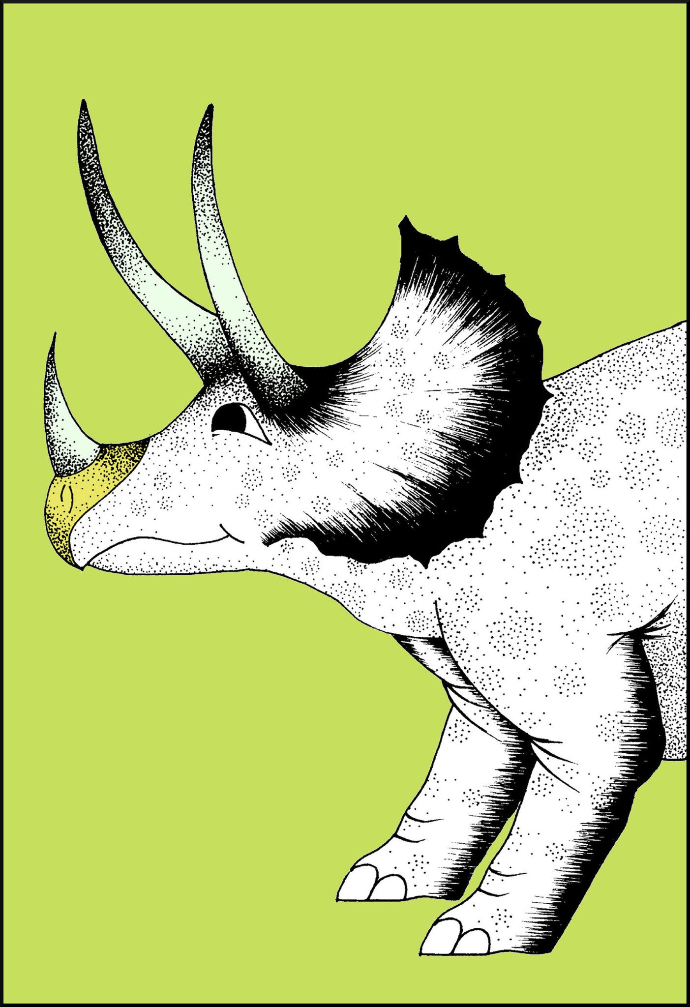 Print - Pouncing Triceratops