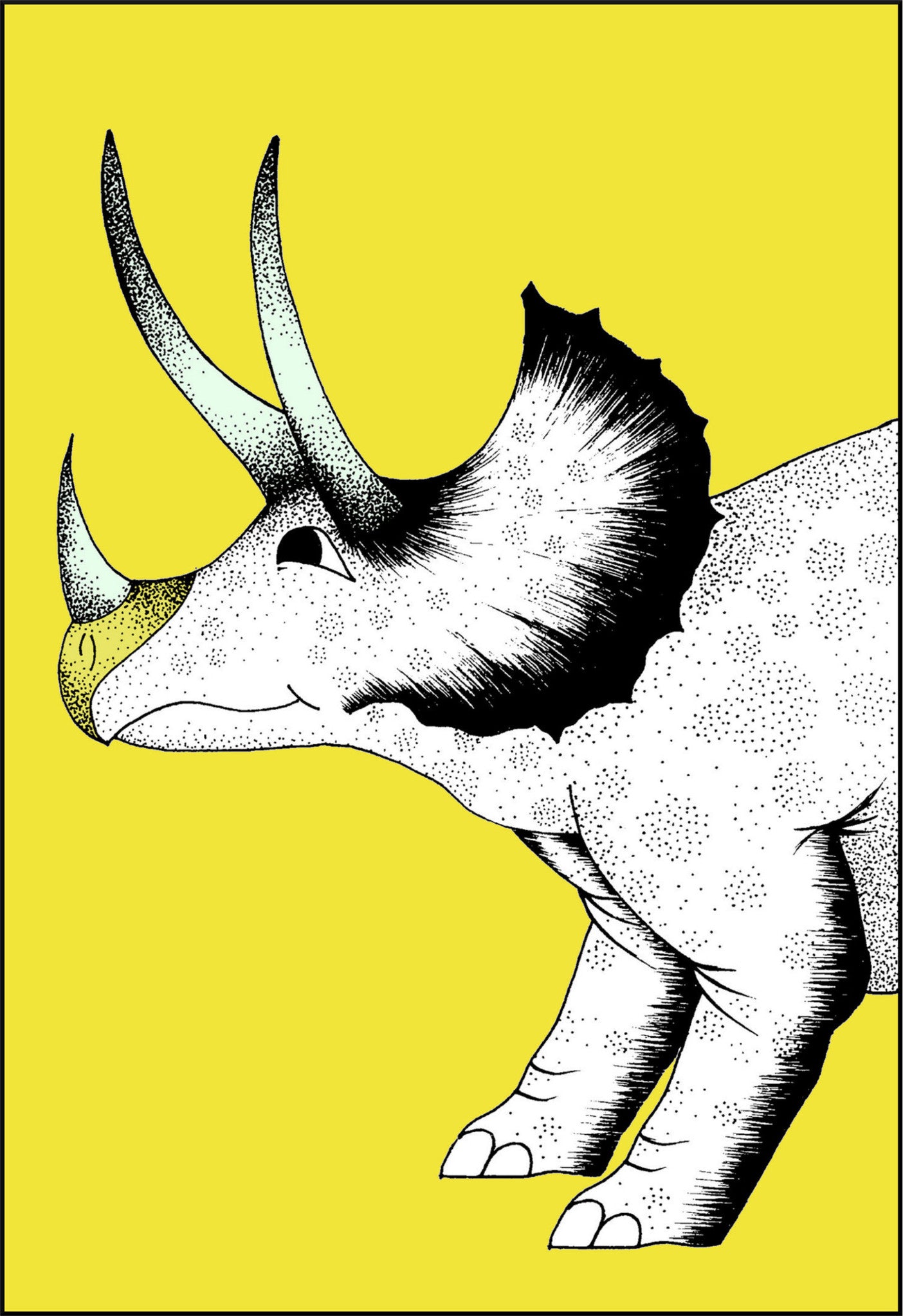 Print - Pouncing Triceratops