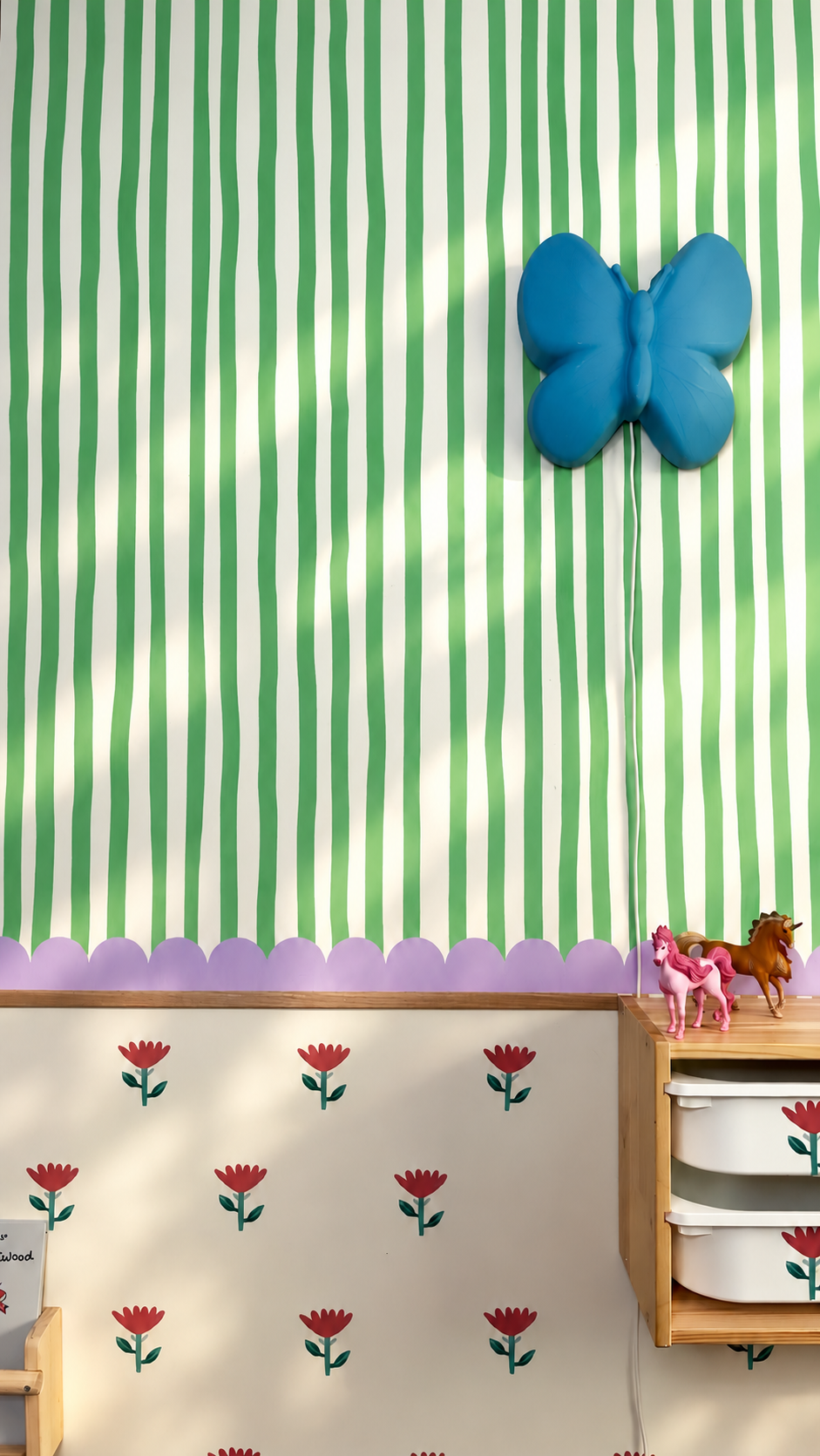 Decals - Hand Painted Stripes - Apple Green