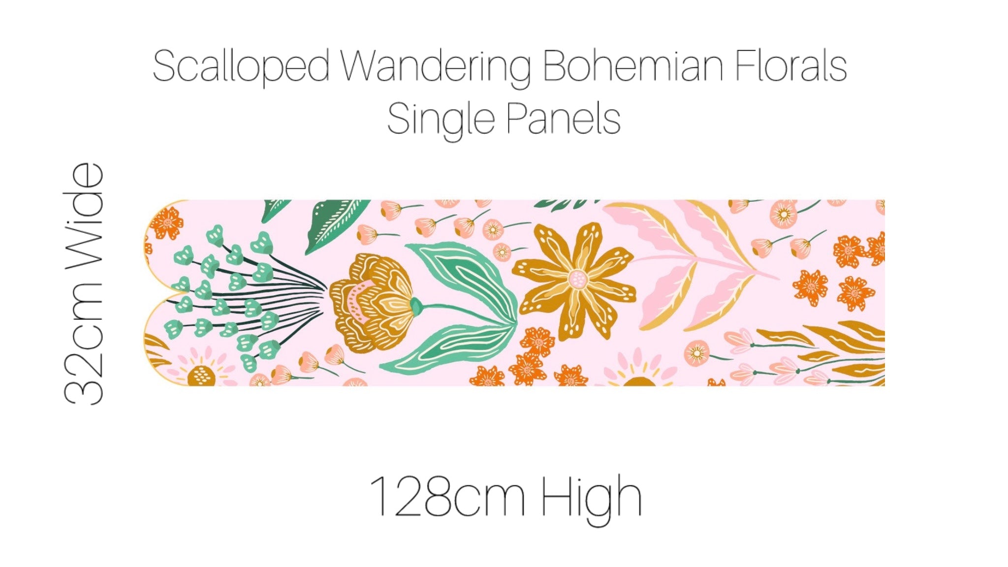 Decals Scalloped Wandering Bohemian Florals - Single Panels