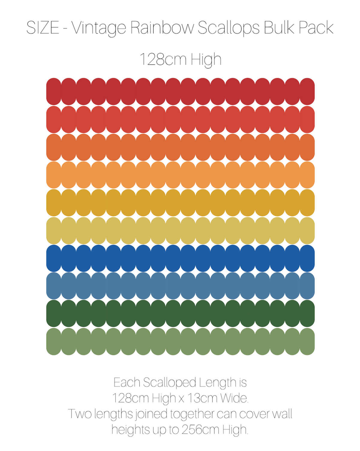 Decals Vintage Rainbow Scallops Bulk Pack