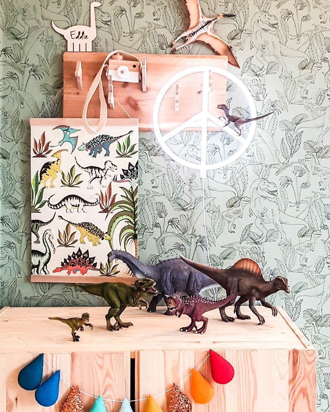 Personalized Dinosaur Name Wall Decal - Dinosaur Birthday Party Supply