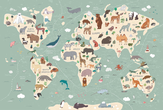 Decals - Animals Of The World Map
