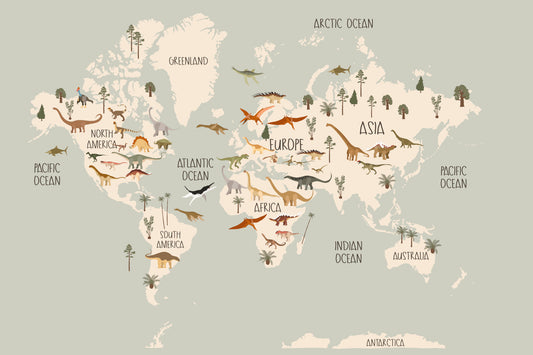 Decals - Dinosaur World Map