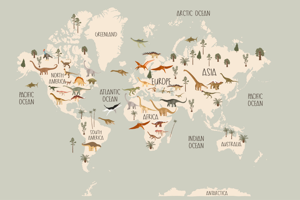 Decals - Dinosaur World Map – Dino Raw