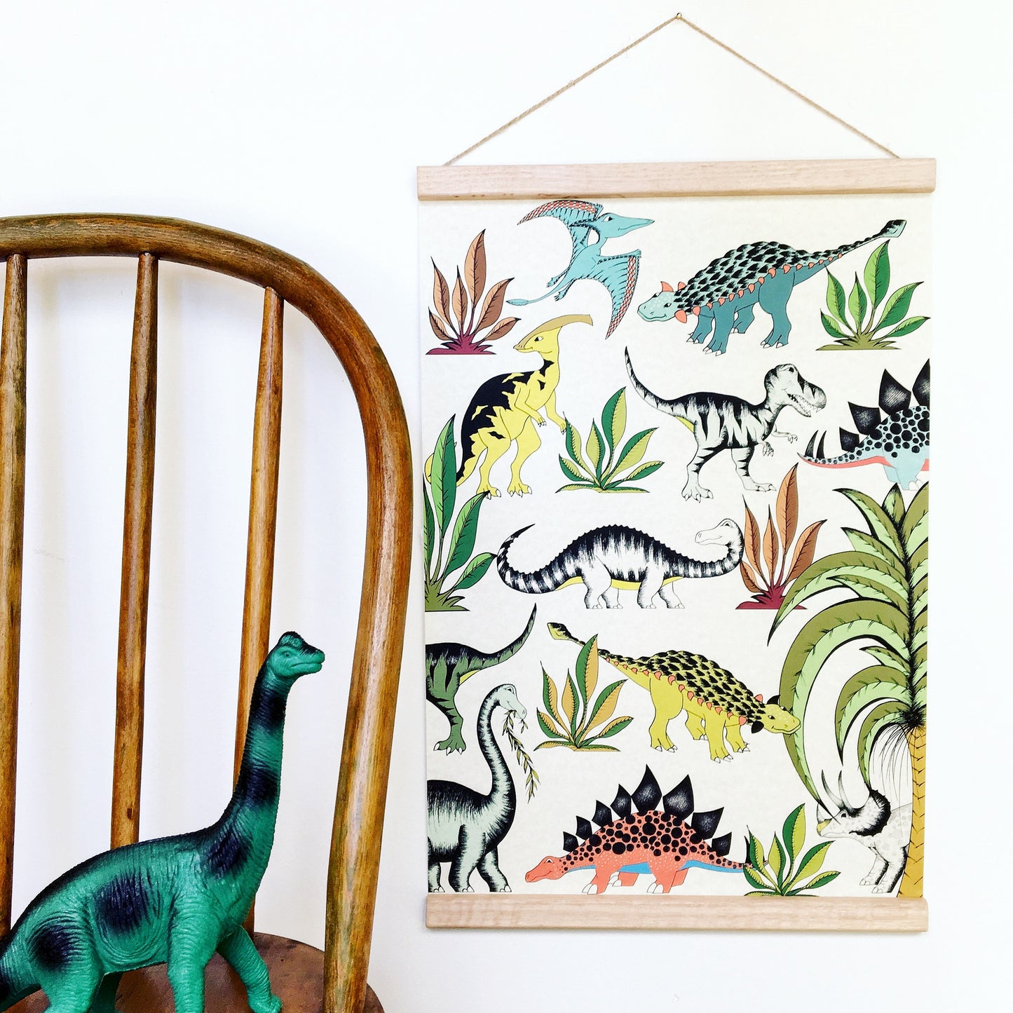 Art Hanger - In The Jungle Wandering Dinosaurs - A3+