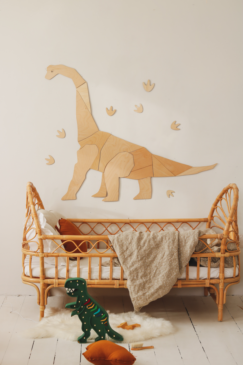 Wooden Dinosaur Origami Wall Decoration - Diplodocus