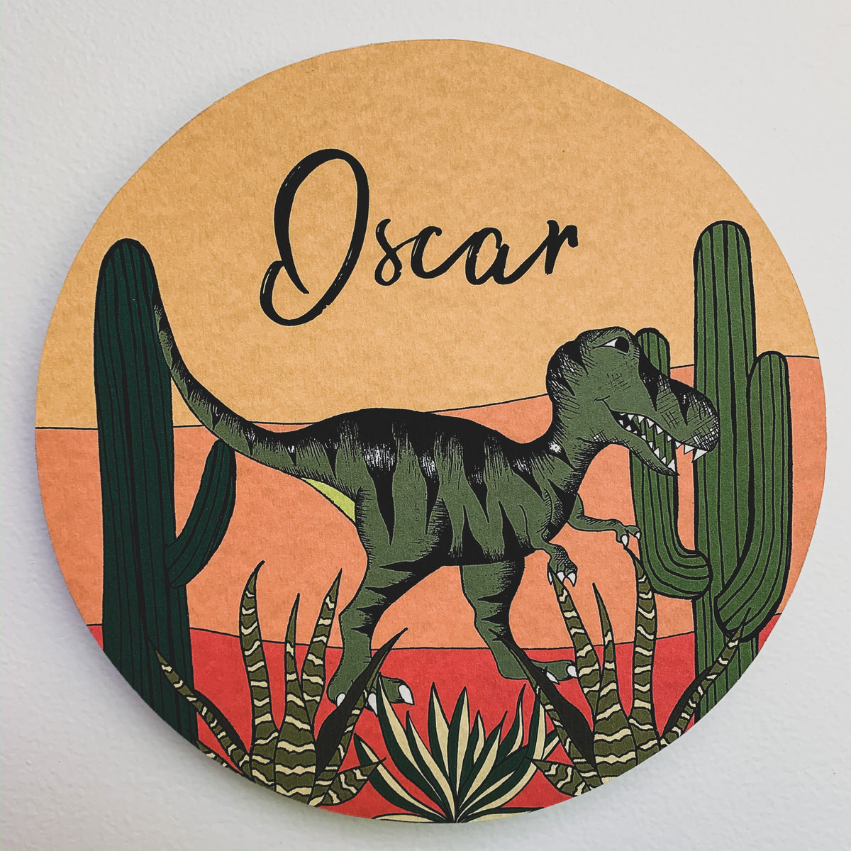 Personalised Wooden Dinosaur Plaque - Tyrannosaurus Rex – Dino Raw