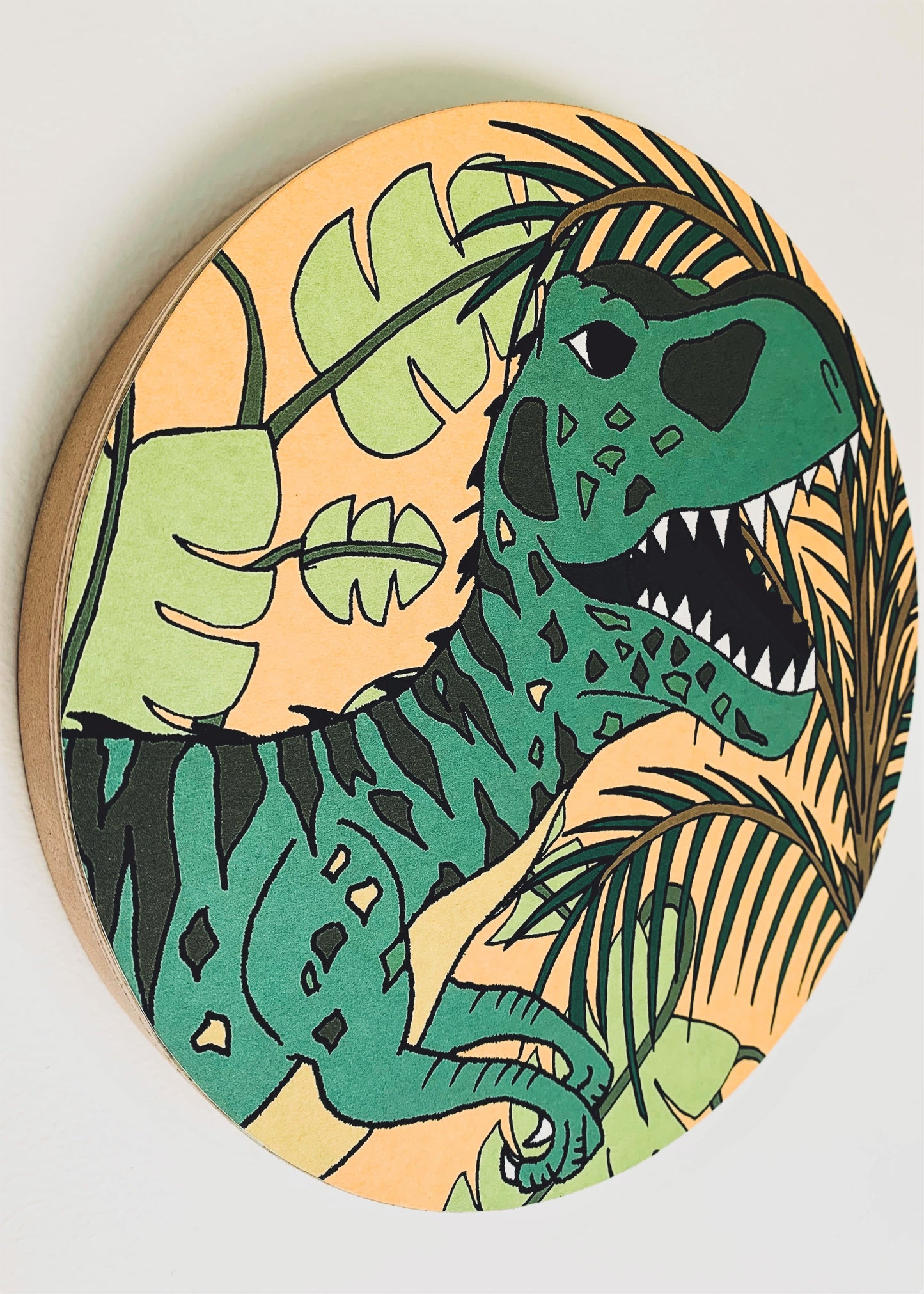 Wooden Dinosaur Plaque - Jungle Giganotosaurus Head