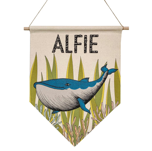 Personalised Under The Sea Name Banner - Whale
