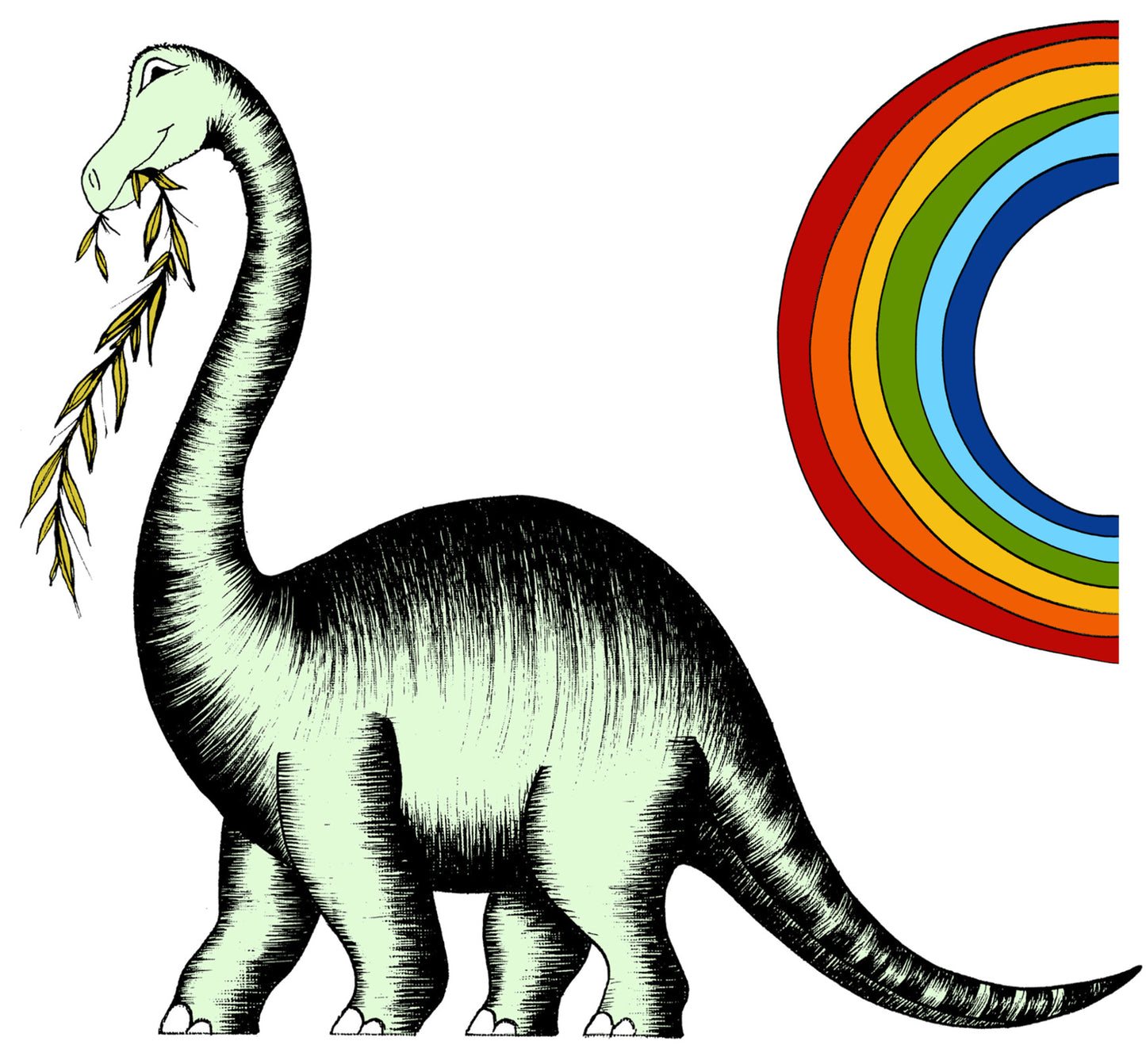 Decals - Single Dinosaur + Rainbow