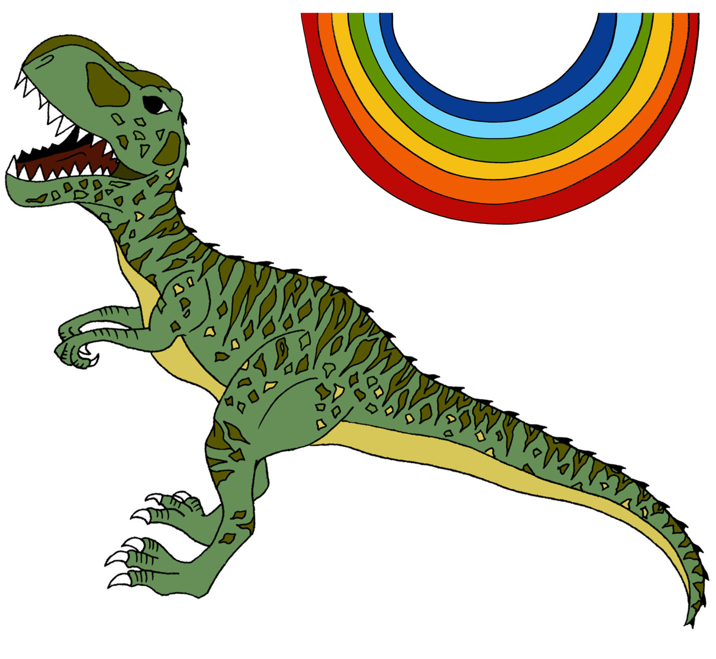 Decals - Single Dinosaur + Rainbow