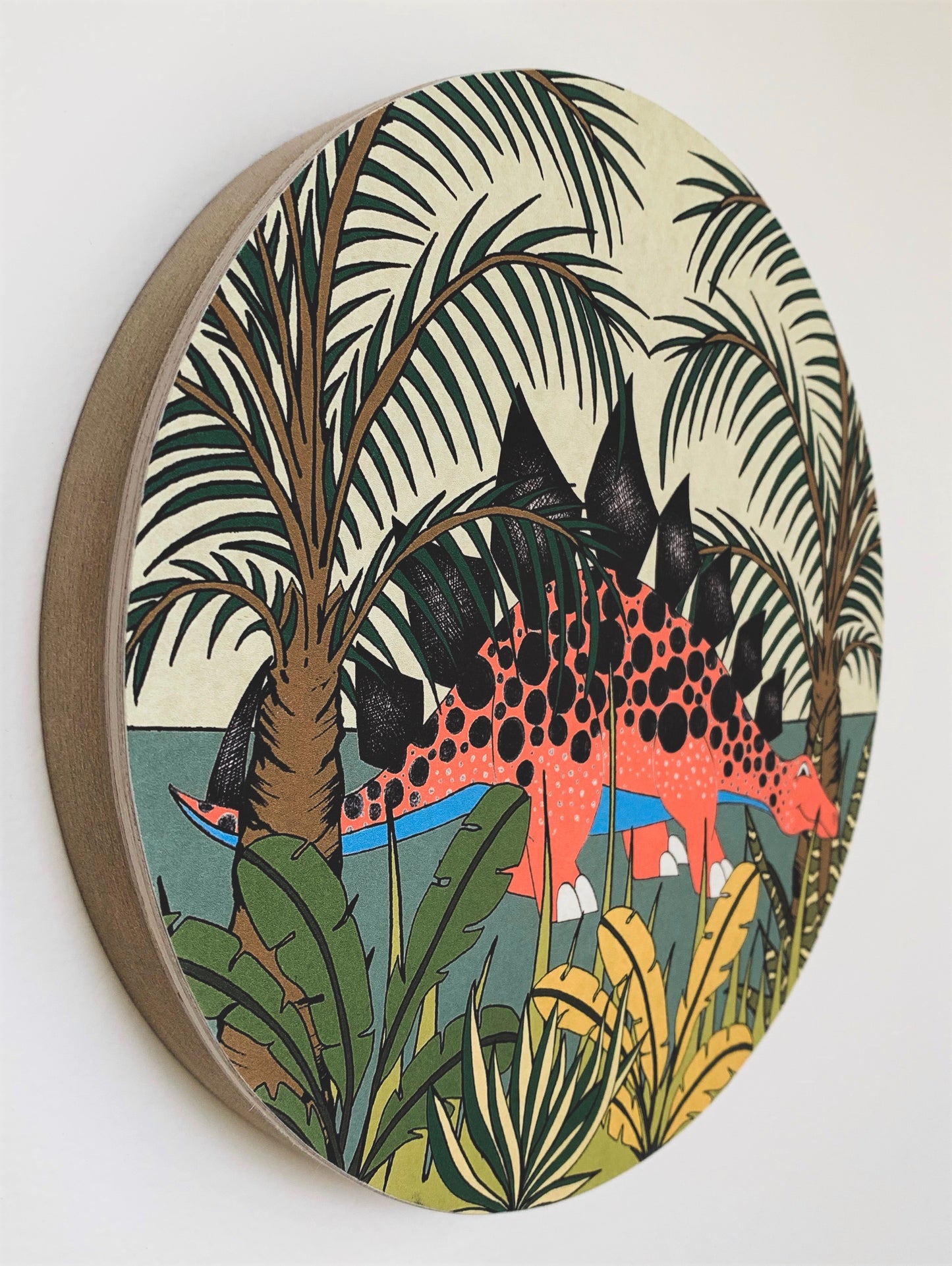 Wooden Dinosaur Plaque - Stegosaurus Jungle