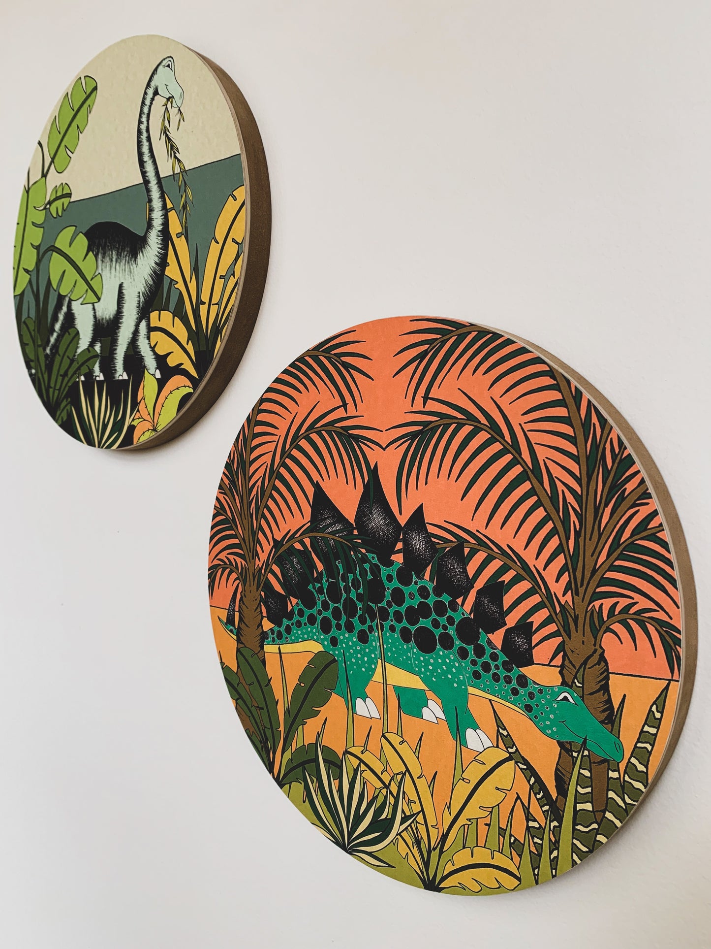 Wooden Dinosaur Plaque - Stegosaurus Jungle