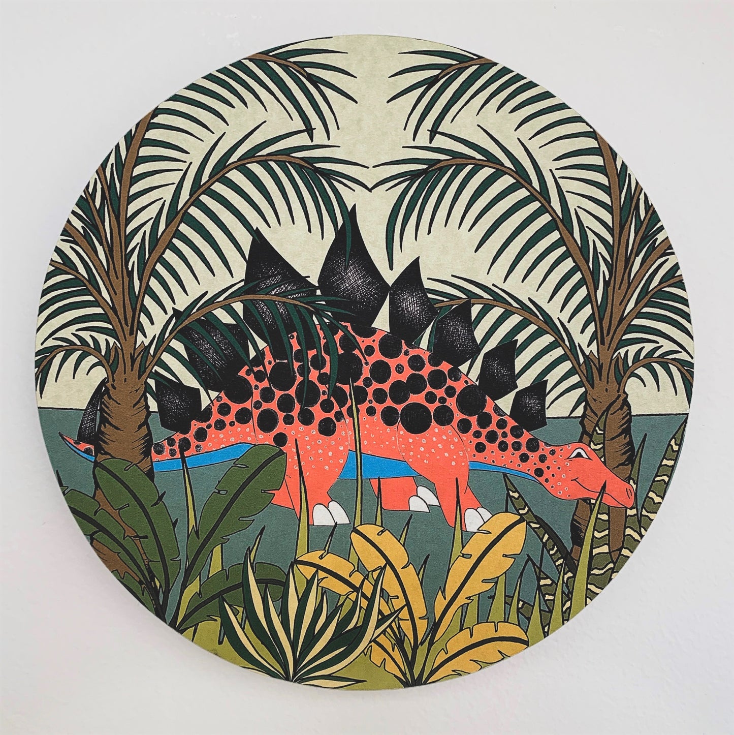 Wooden Dinosaur Plaque - Stegosaurus Jungle