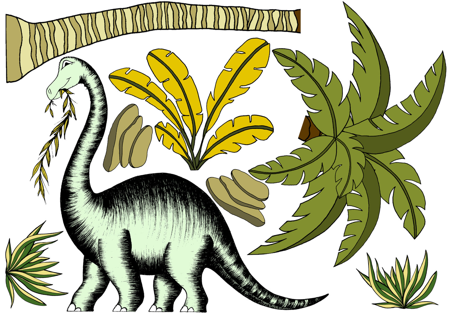 Decals - Dinosaur - Single Palm & Dinosaur Pack - Brontosaurus
