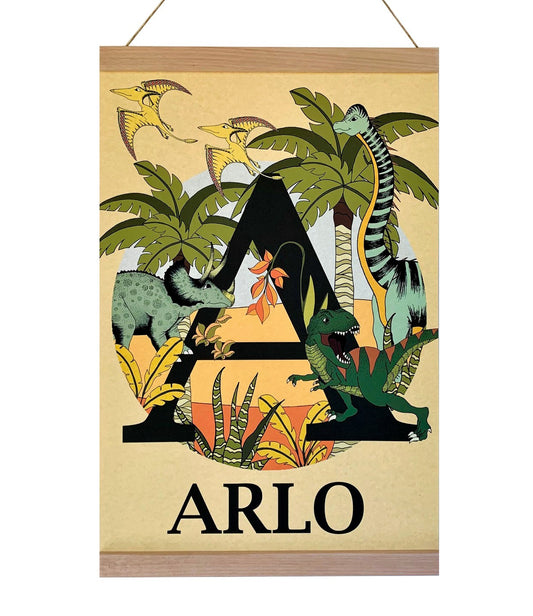 Art Hanger - Personalised Dinosaur Collage