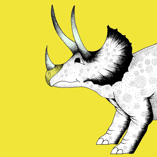 Print - Pouncing Triceratops - Square Print