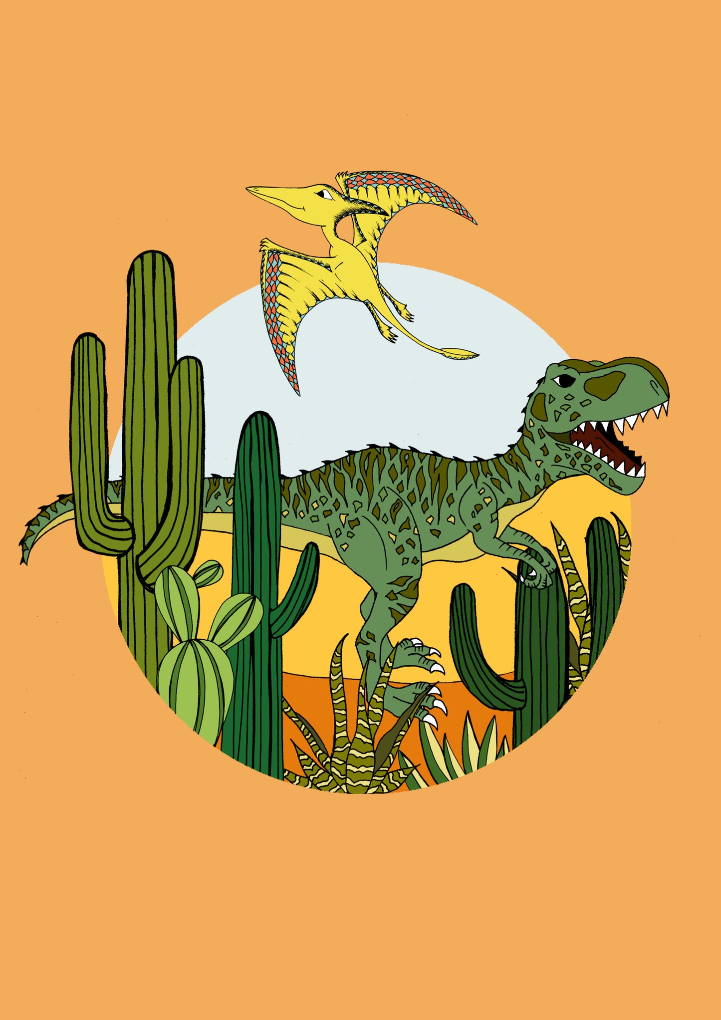 Print - Dinosaur Sunsets - Giganotosaurus