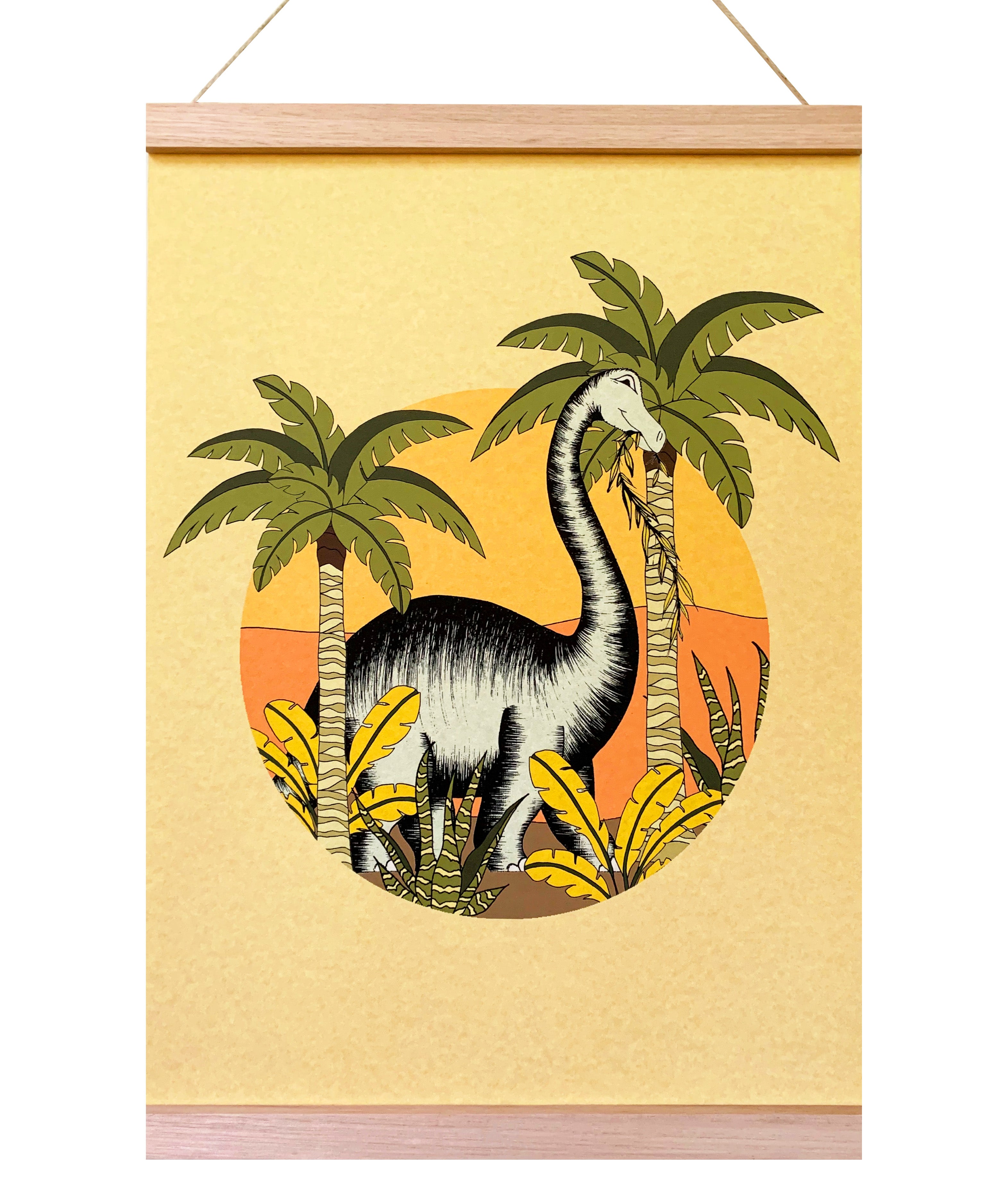Art Hanger - Dinosaur Sunset - Brontosaurus