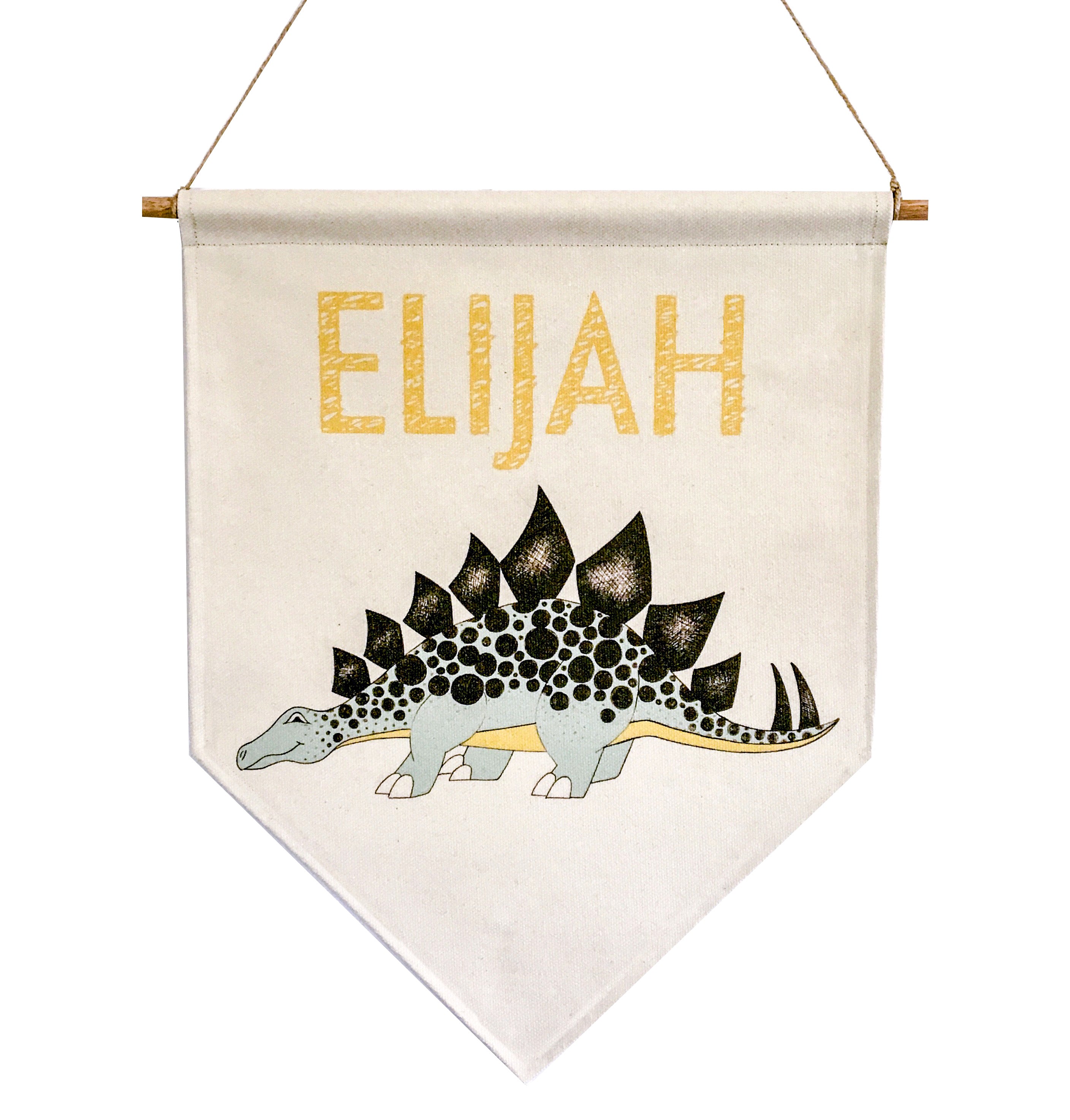 Personalised Dinosaur Name Banner - Stegosaurus - Aqua