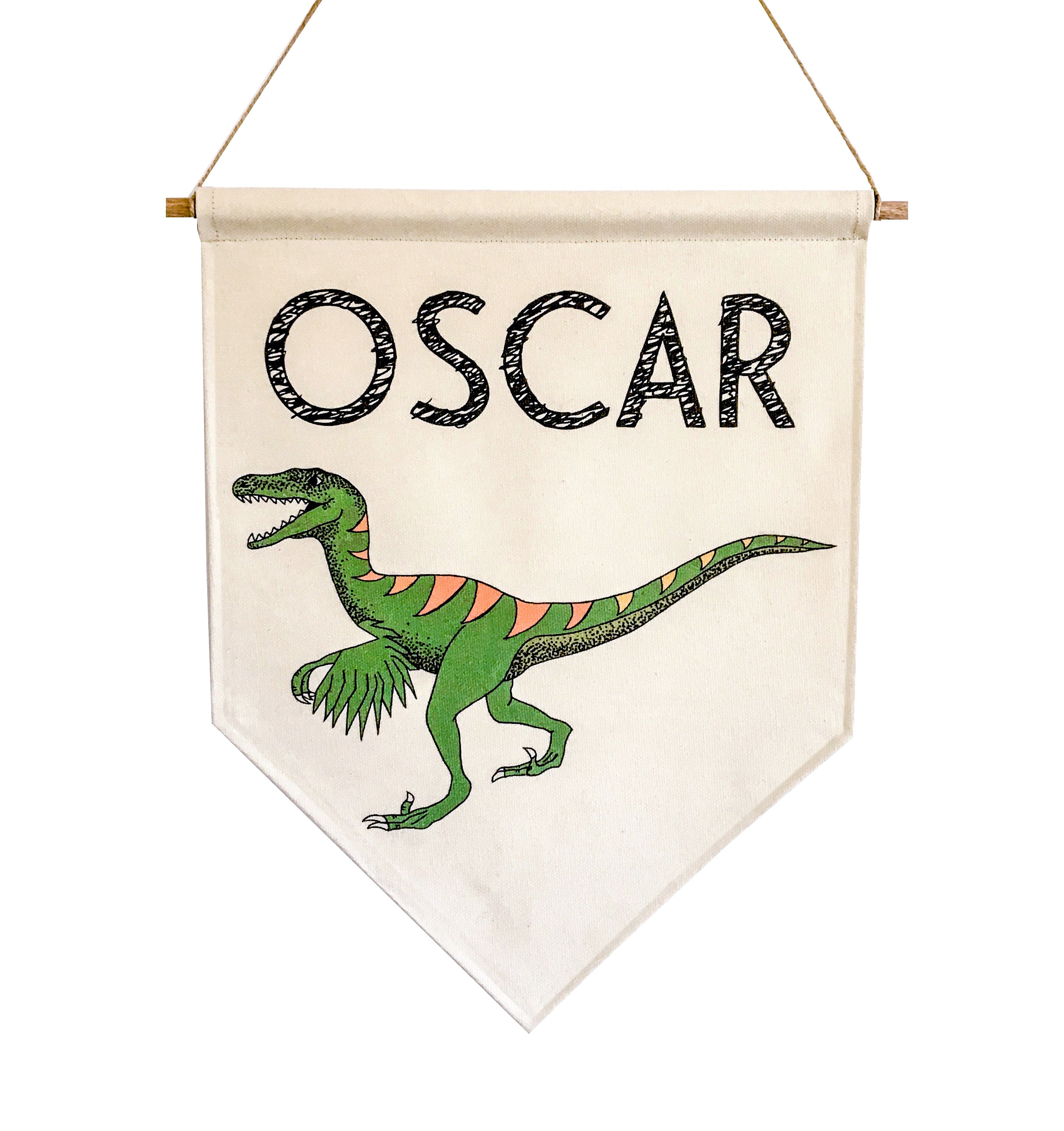Personalised Dinosaur Name Banner - Velociraptor