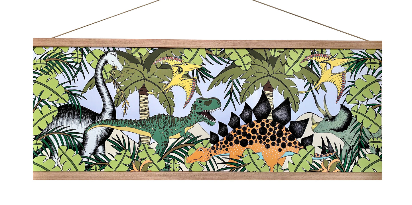 Art Hanger Large - Jungle Dino Stomp / 92cm x 32cm