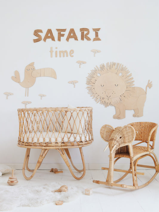 Wooden Safari Origami Wall Decoration - Lion