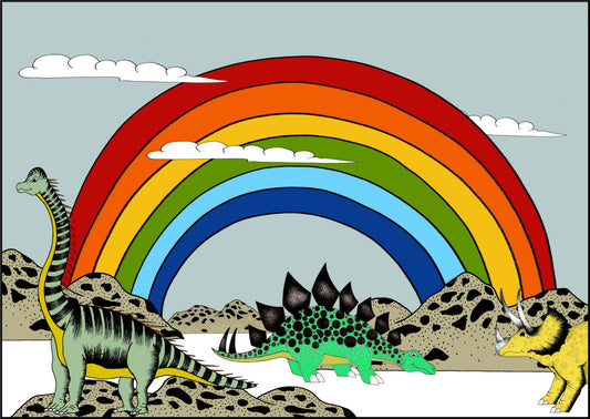 Poster - Rainbow Dinosaur Dreaming