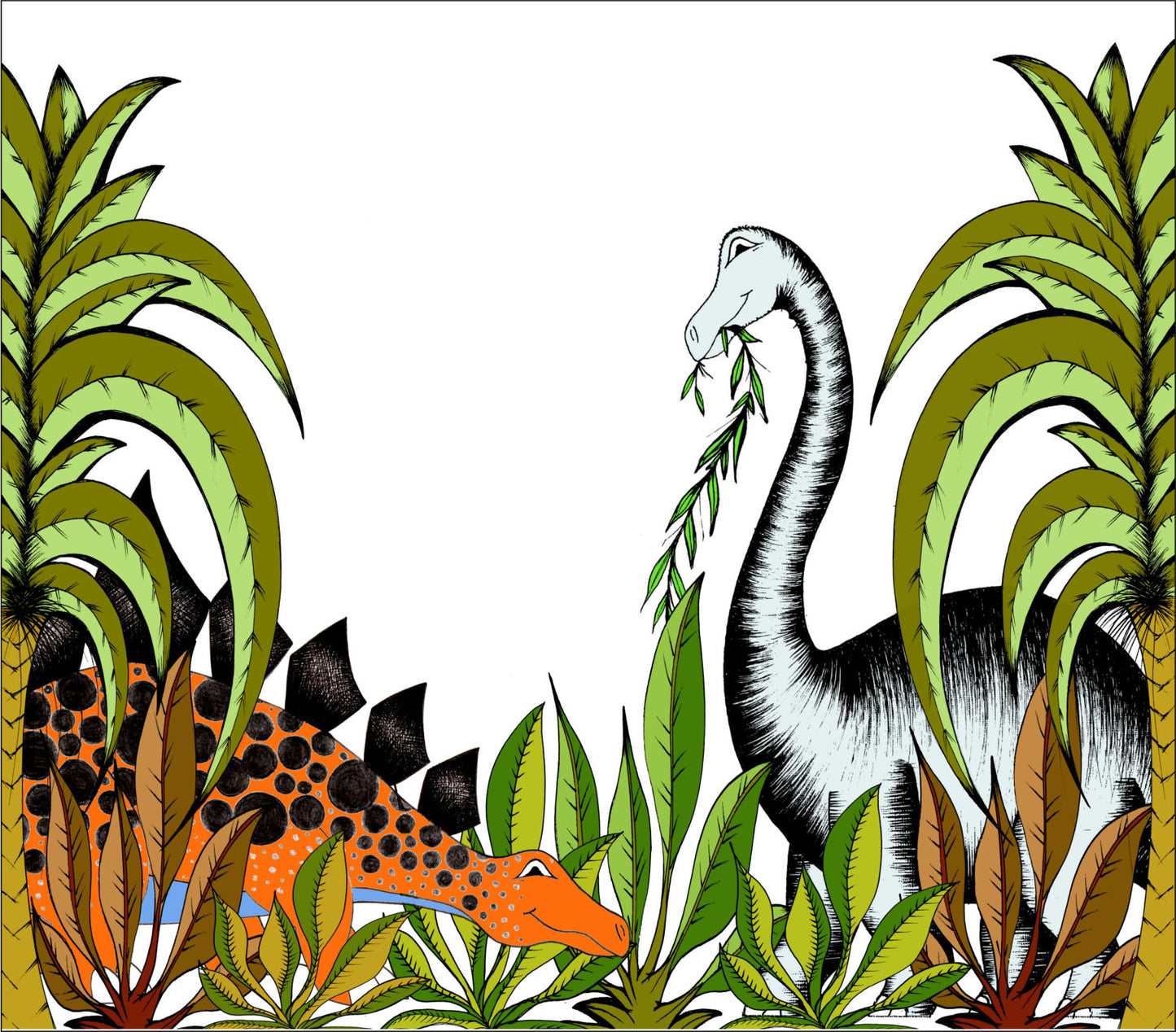 Art Hanger - In The Jungle Stegosaurus & Brontosaurus